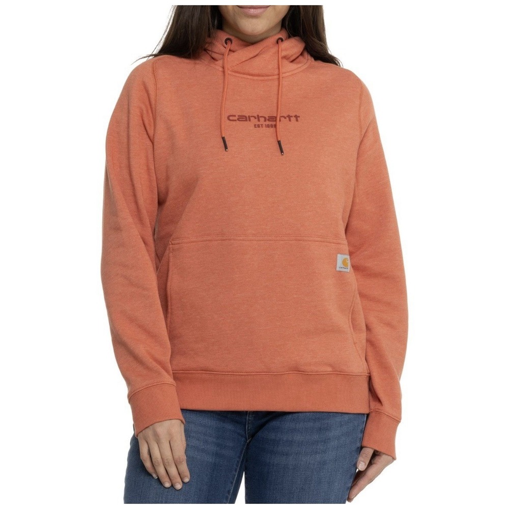 Carhartt Force Relaxed Fit Lightweight Graphic Hoodie Orange 105573 Womens‎ XS